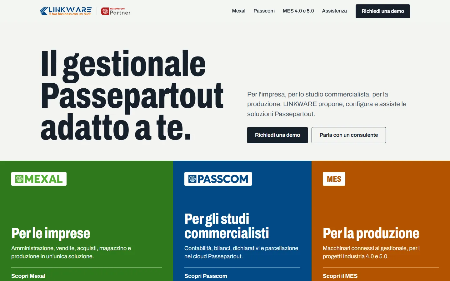 Home page del sito Gestionale Passepartout