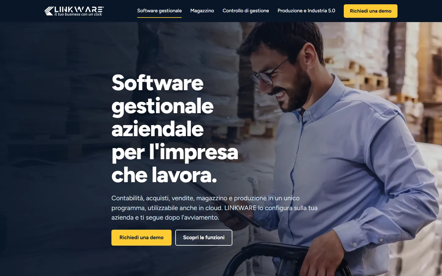 Home page del sito Software gestionale aziendale